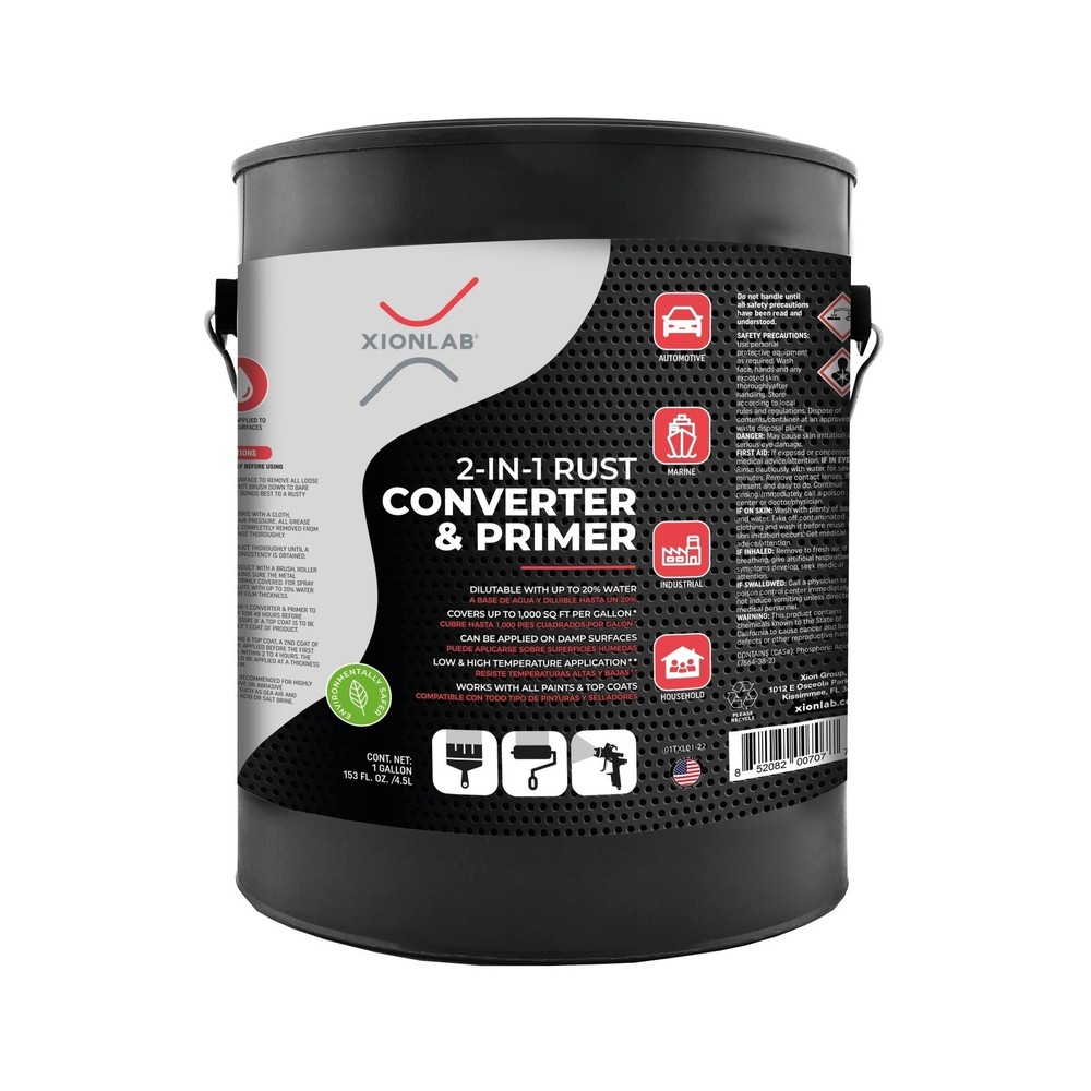 Xion Lab 2-in-1 Rust Converter & Metal Primer - Concentrate Covers Up to 4X M...