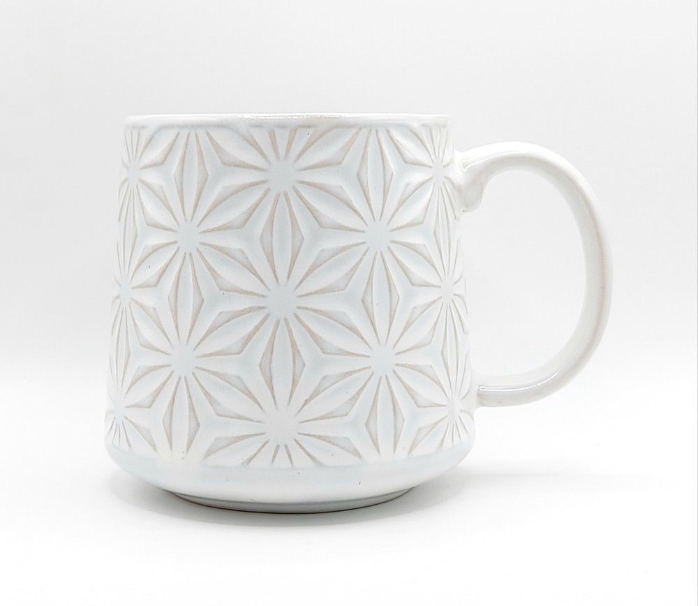 Embossed Starburst Pattern Coffee Mug 20 Oz Ceramic Cup by Signature Housewares