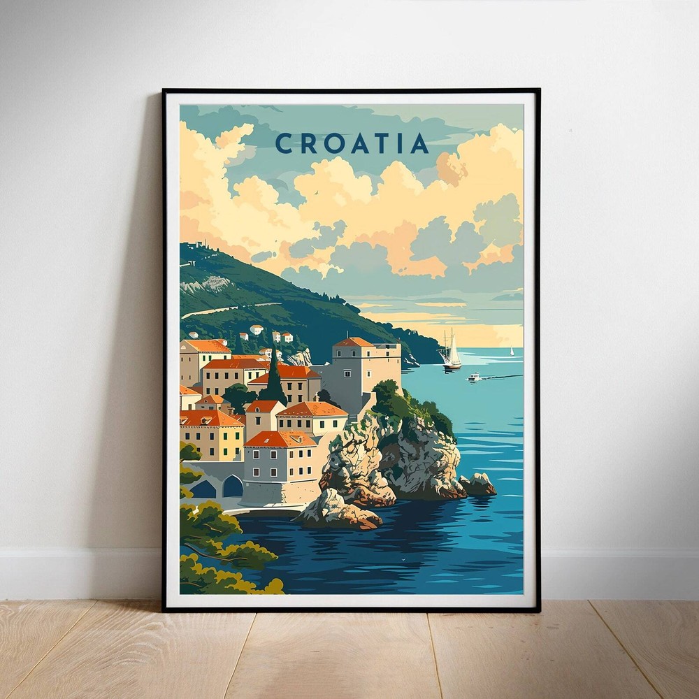 Croatia Travel Poster Wall Art Instant Hanging Decor New Home Gift