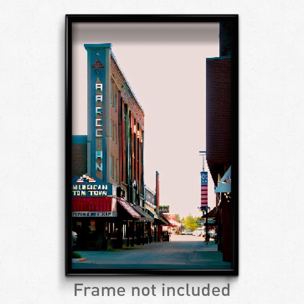 8-Bit Pixel Art Poster - Psychedelic Drab American Town Video Game Print