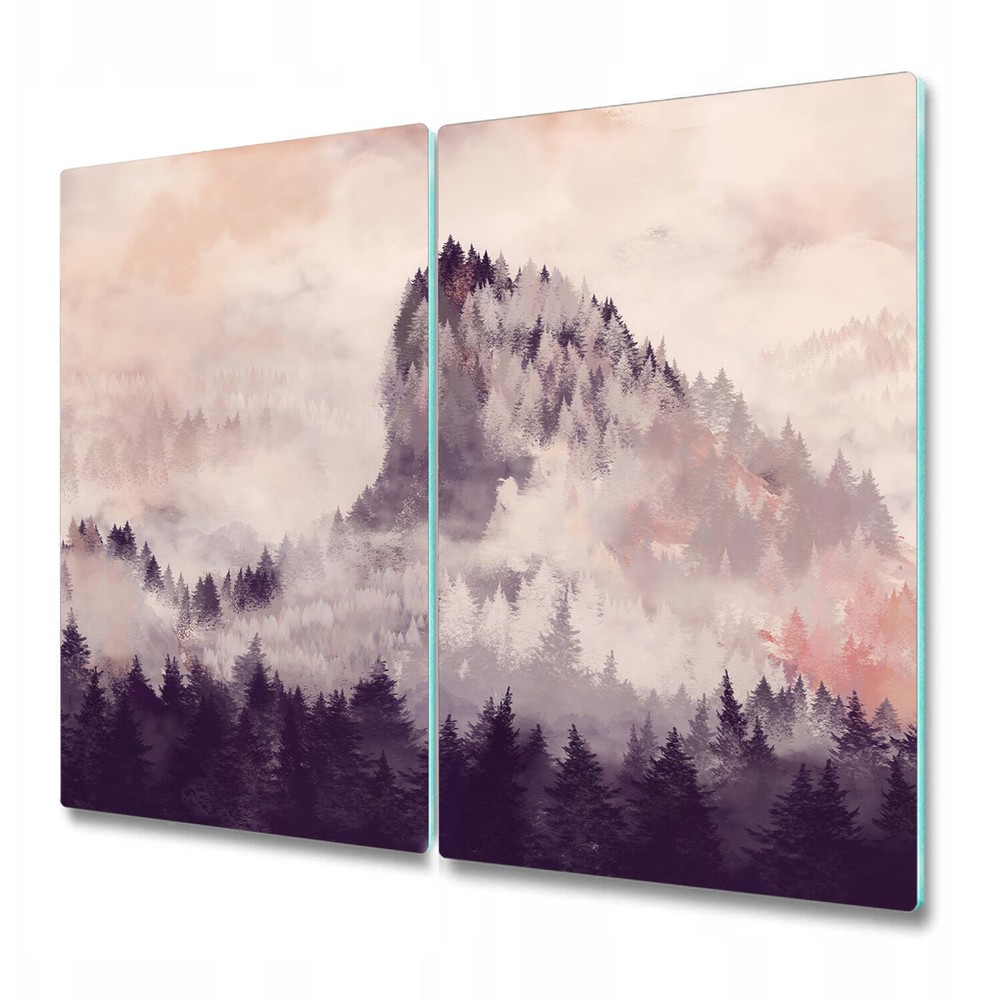 Glass Kitchen Chopping Cutting Board Purple Mountain Sunset Mountains Landscape