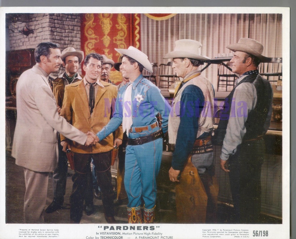 Vintage Photo 1956 Dean Martin Jerry Lewis as Sherriff in Pardners Color