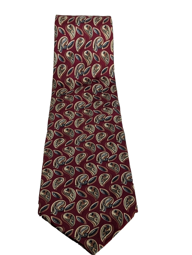 Vintage Christian Dior Red Paisley Silk Tie Men’s Made In USA  59