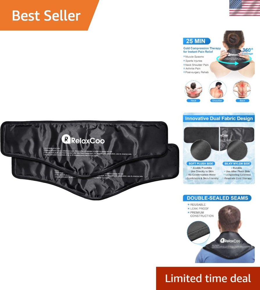 Reusable Neck Ice Pack Wrap with Gel Cold Compress for Pain Relief and Injury Recovery