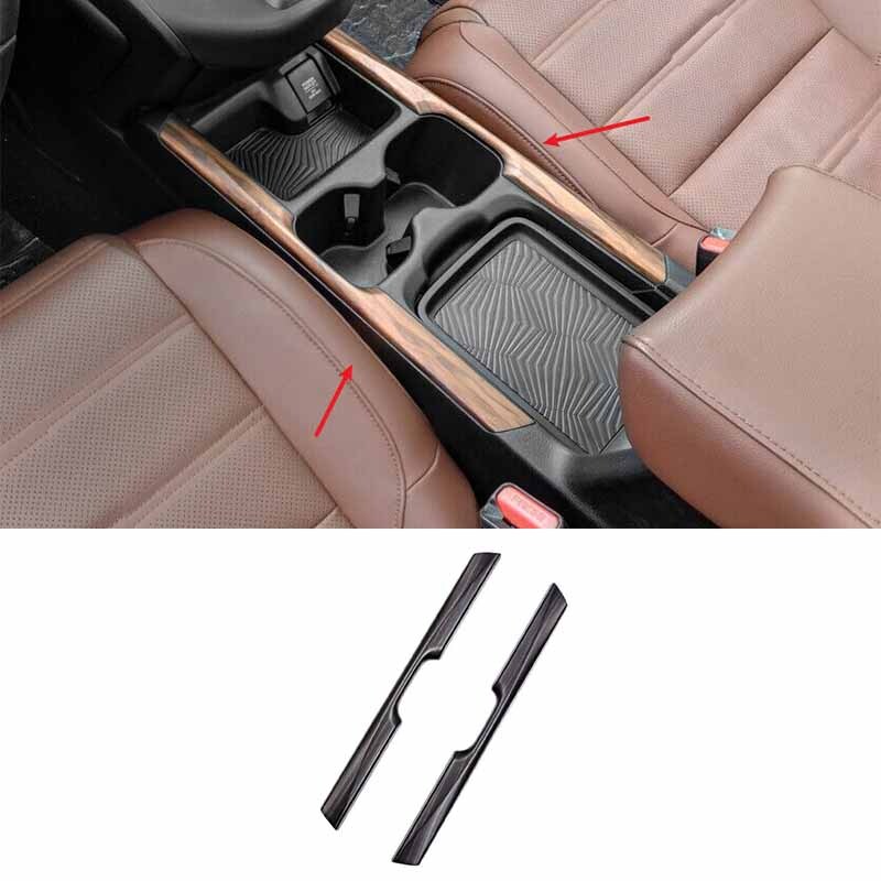 Black Center Console Water Cup Holder Strip For Honda CR-V 2017-2020 Wood Grain