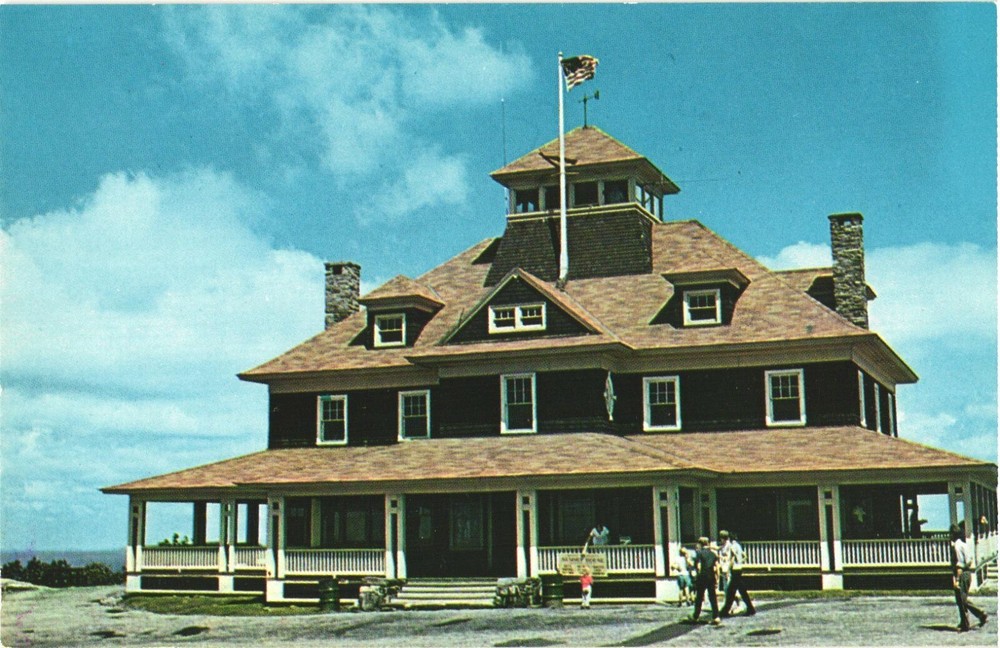 Tourists At The Summit House, Mt. Wachusett, Princeton, Massachusetts Postcard