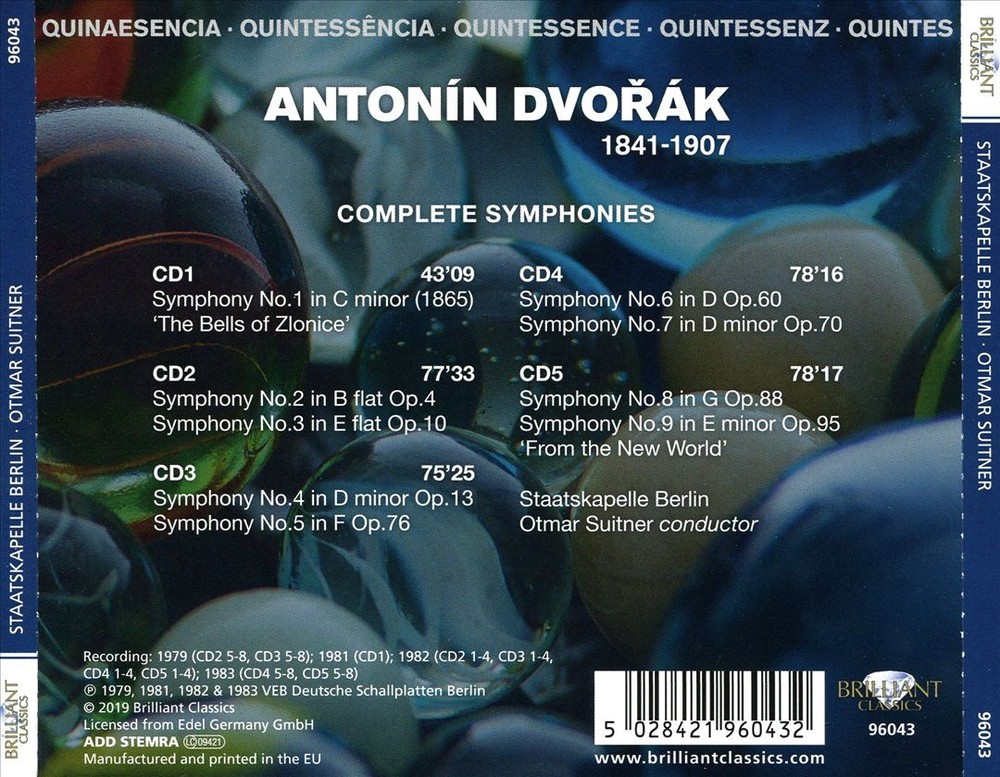 Otmar Suitner/Staatskapelle Berlin Dvorák: Complete Symphonies New Cd