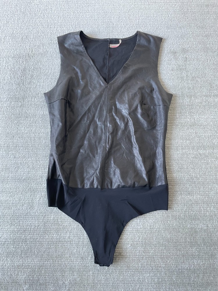 Commando Faux Leather Bodysuit Women M Black Pirate Minimalist Capsule