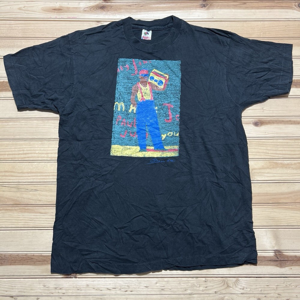 Vintage 1987 African American Music Boombox Artist Street Art Shirt Size XL