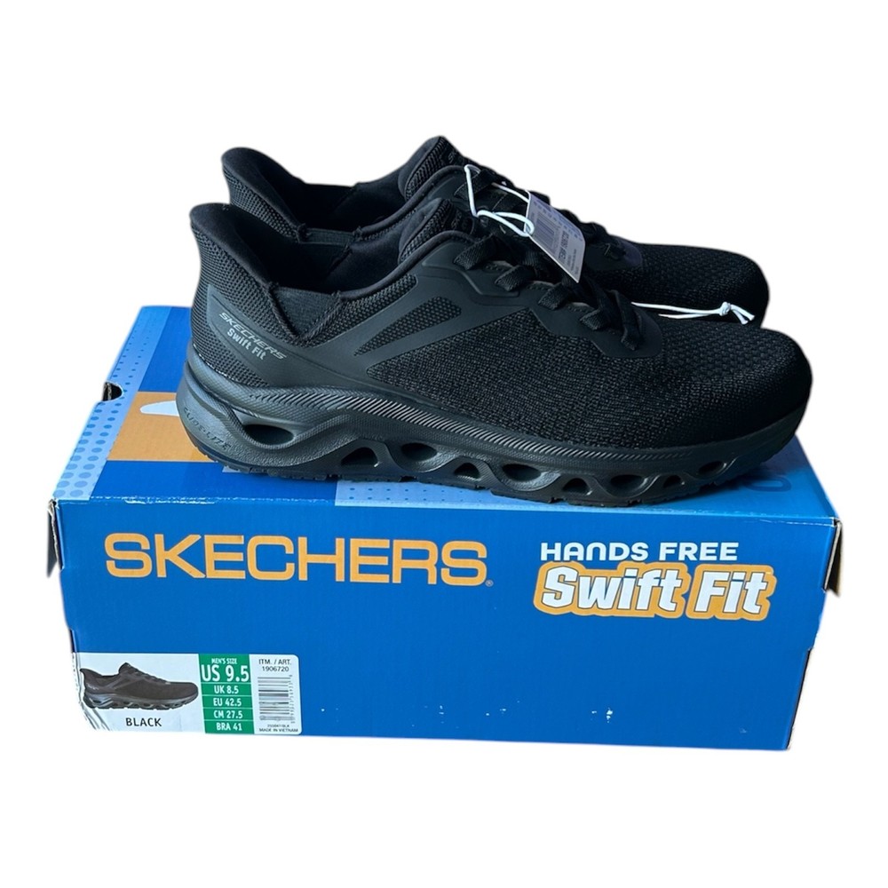 Skechers Men's Hands Free Swift Fit Slip On Memory Foam Shoes Black Size 9.5