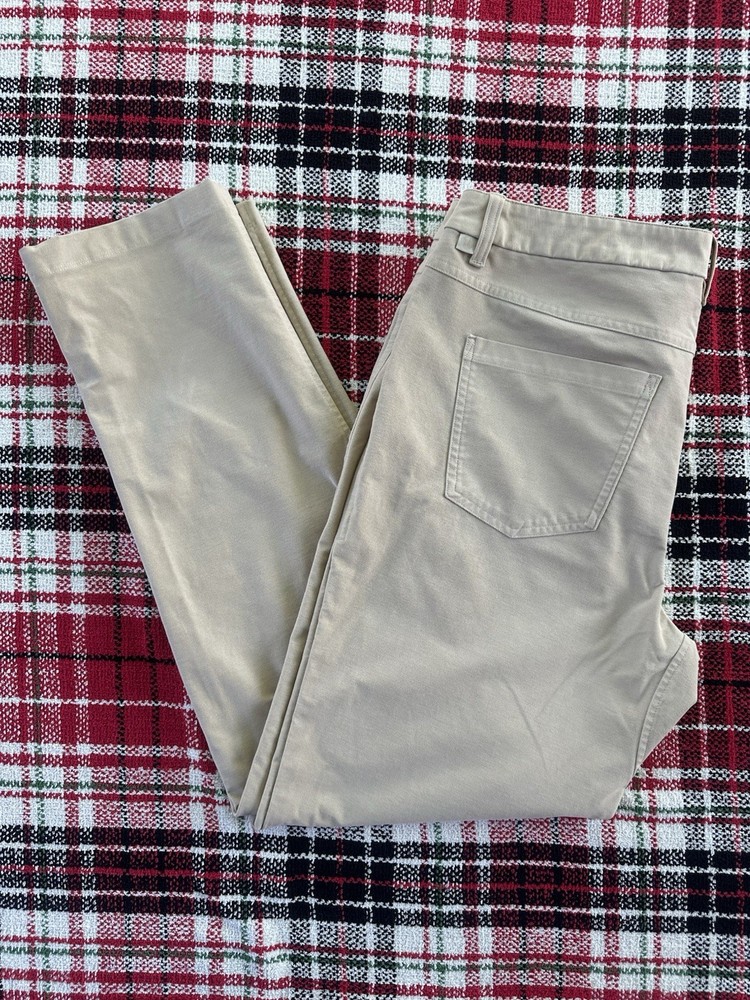 Lululemon Men's ABC Slim-Fit 5-Pocket pants in a beige Size 36x31