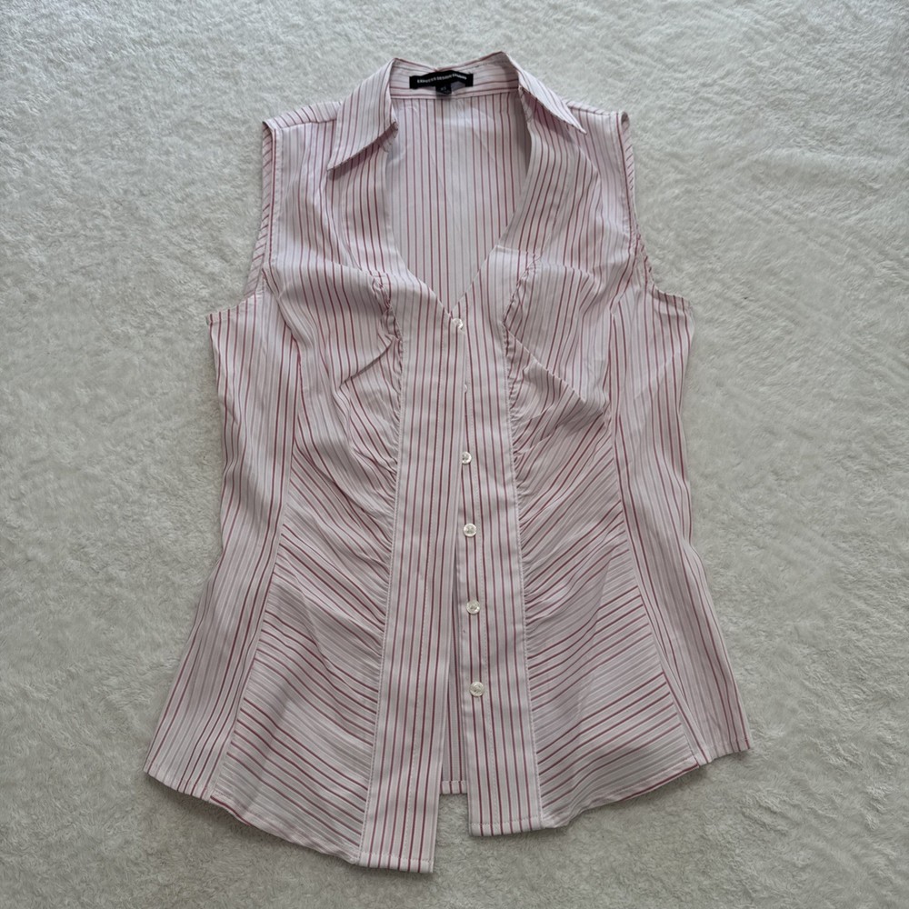 Express Design Studio Sleeveless Button Down Shirt.  Multi Color Stripes X Small