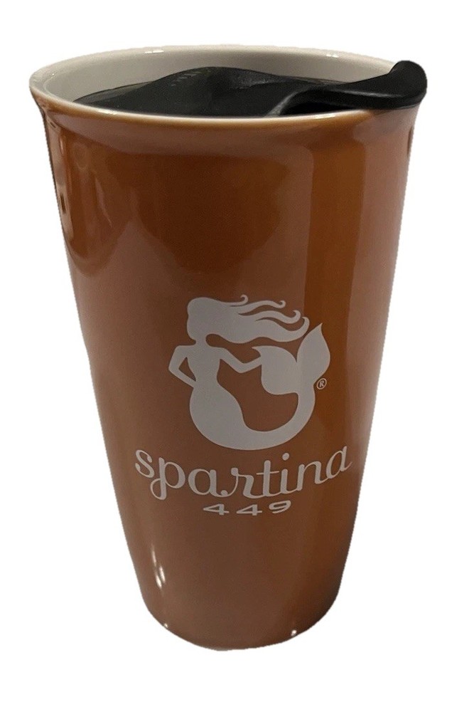 Spartina 449 Ceramic Travel Coffee Mug Cup Mermaid Pattern 14 oz 2014