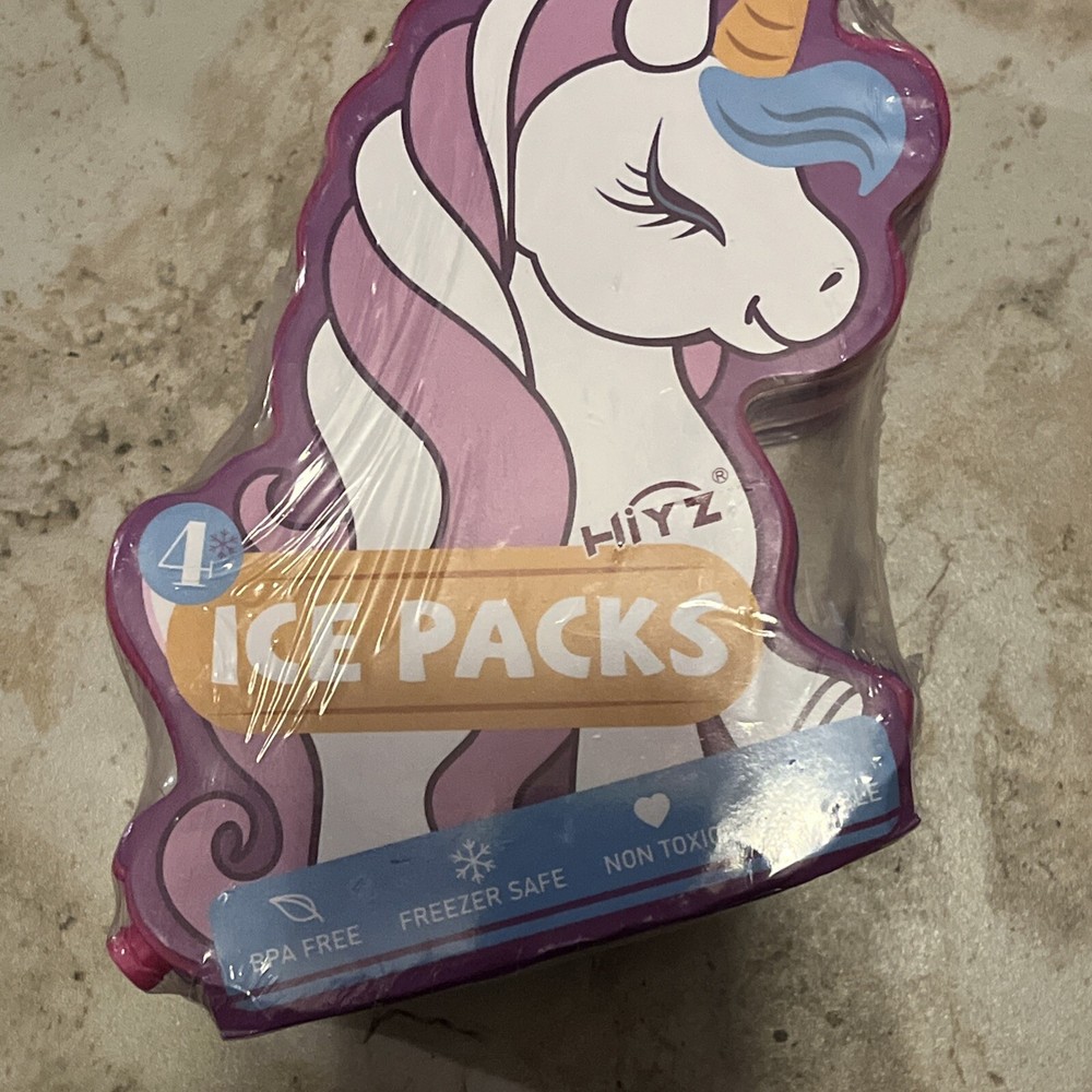 HiYZ Unicorn Ice Packs for Lunch Boxes - Reusable Kids 4 Pack,