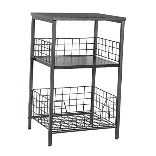 Compact Side Table with Storage – Perfect for Vinyl Records & Player Stand