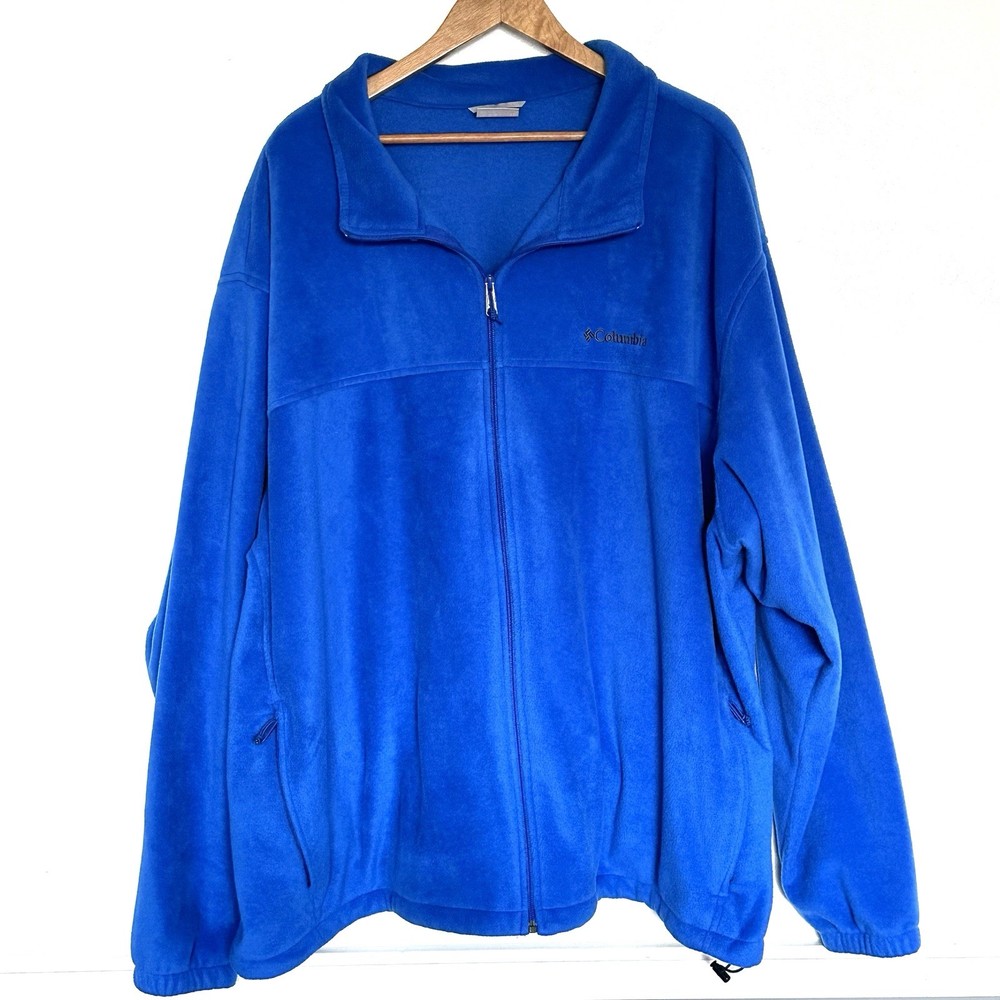 Columbia Jacket Men’s 6X Blue Full Zip Long Sleeve Pockets Fleece