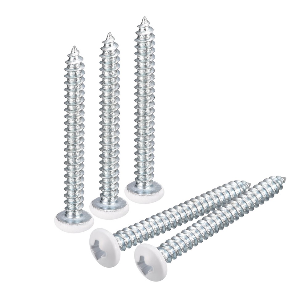 ST4x40mm White Screws Self Tapping Screws, 25pcs Pan Head Phillips Screws