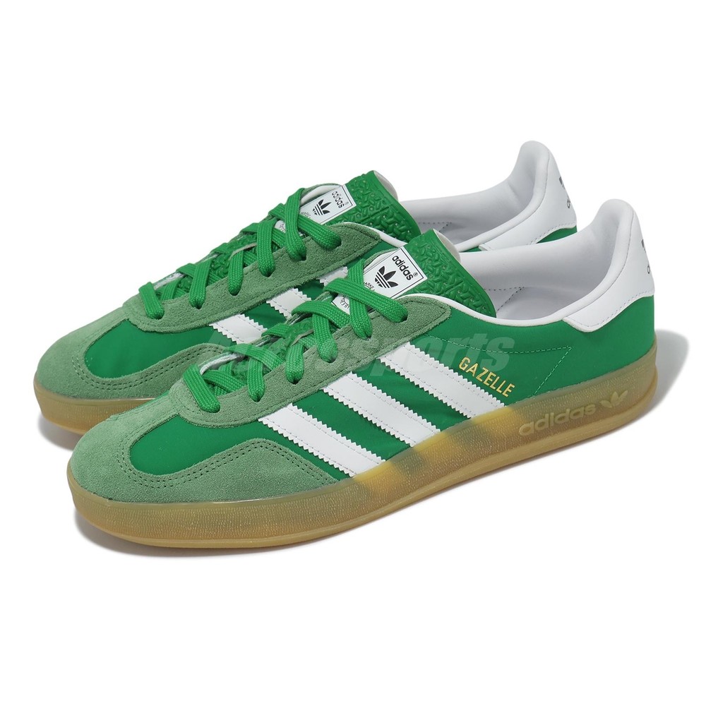 adidas Originals Gazelle Indoor Haze Green Gum Men Unisex Casual Shoes IE6605