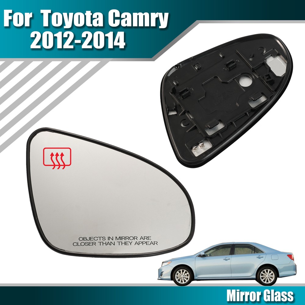 Heated Convex White Mirror Glass for 2012-2014 Toyota Camry Right Side