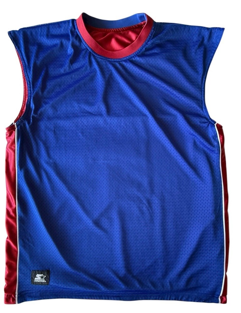 Vintage STARTER Basketball Jersey Men’s Reversible Sleeveless Size Large Blue