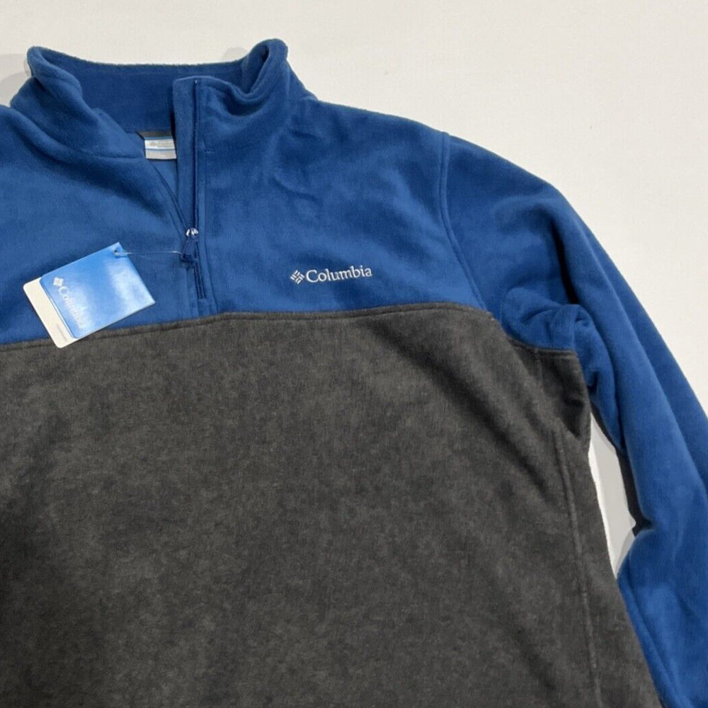 Columbia men's Steens Mountain half zip Fleece  -  XXL / 2XL - Blue / Grey