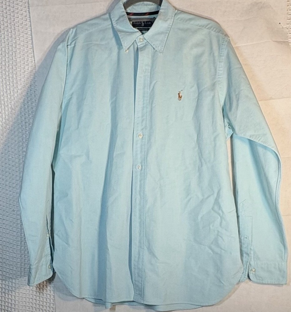 Ralph Lauren Oxford Shirt Mens Large Classic Fit Button Down Long Sleeve Green