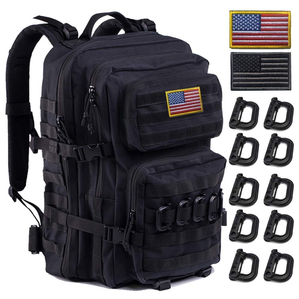 Black Tactical Military Molle Backpack for Outdoor Adventures