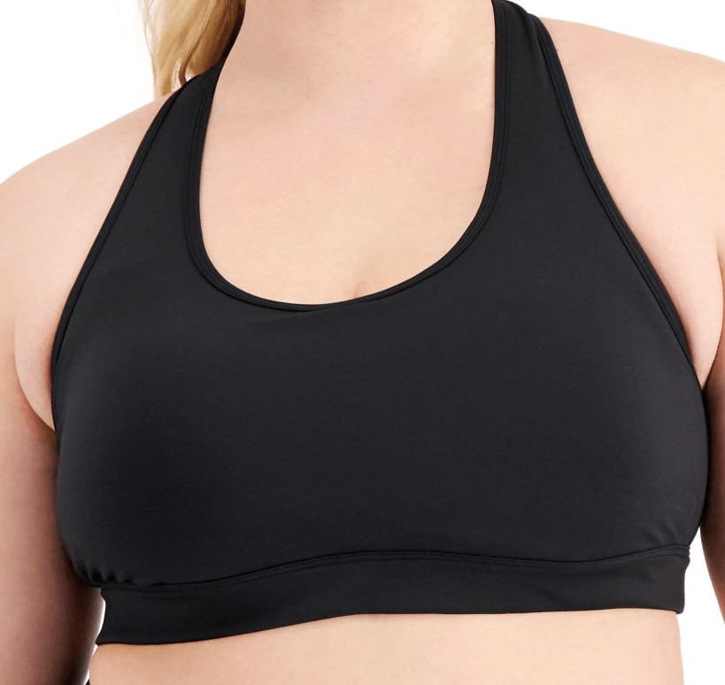 ID Ideology Womens Performance Plus Size Medium Impact Sports Bra Black 2X