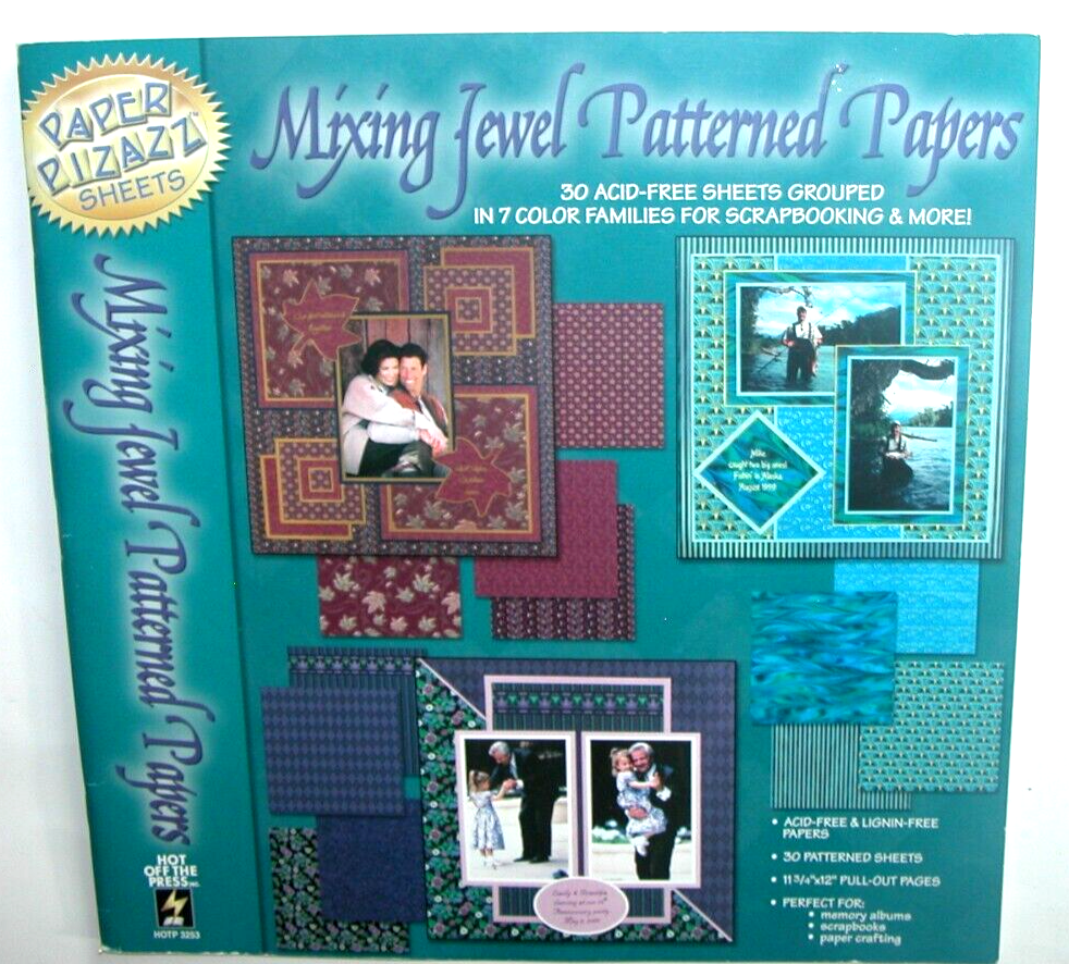 Vibrant NIP Paper Pizazz Jewel Mix 30 Acid-Free Scrapbooking Sheets-image
