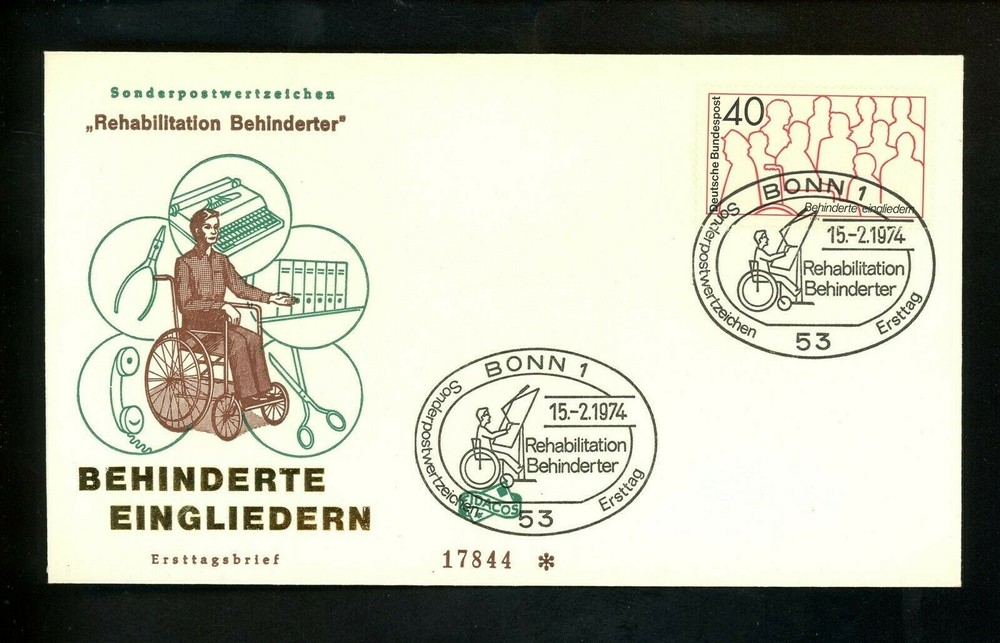 Postal History Germany FDC #1133 Handicapped people rehabilitation 1974