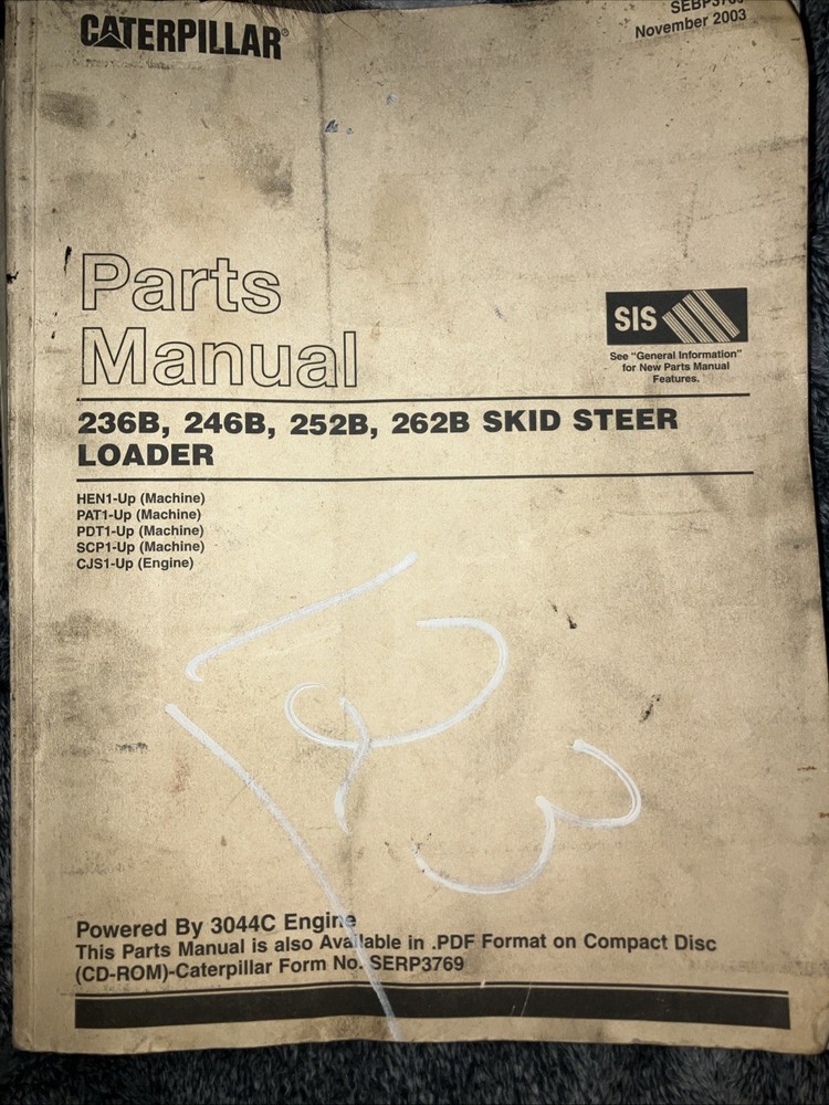 CAT CATERPILLAR 236B 246 252 262 SKID STEER LOADER Parts Manual Nov.2003