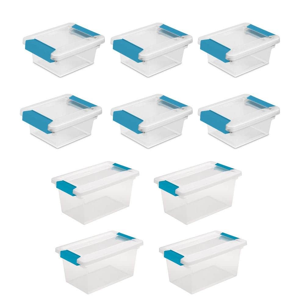 6-Pack Mini Clip Plastic Boxes & 4-Pack Medium Storage Containers
