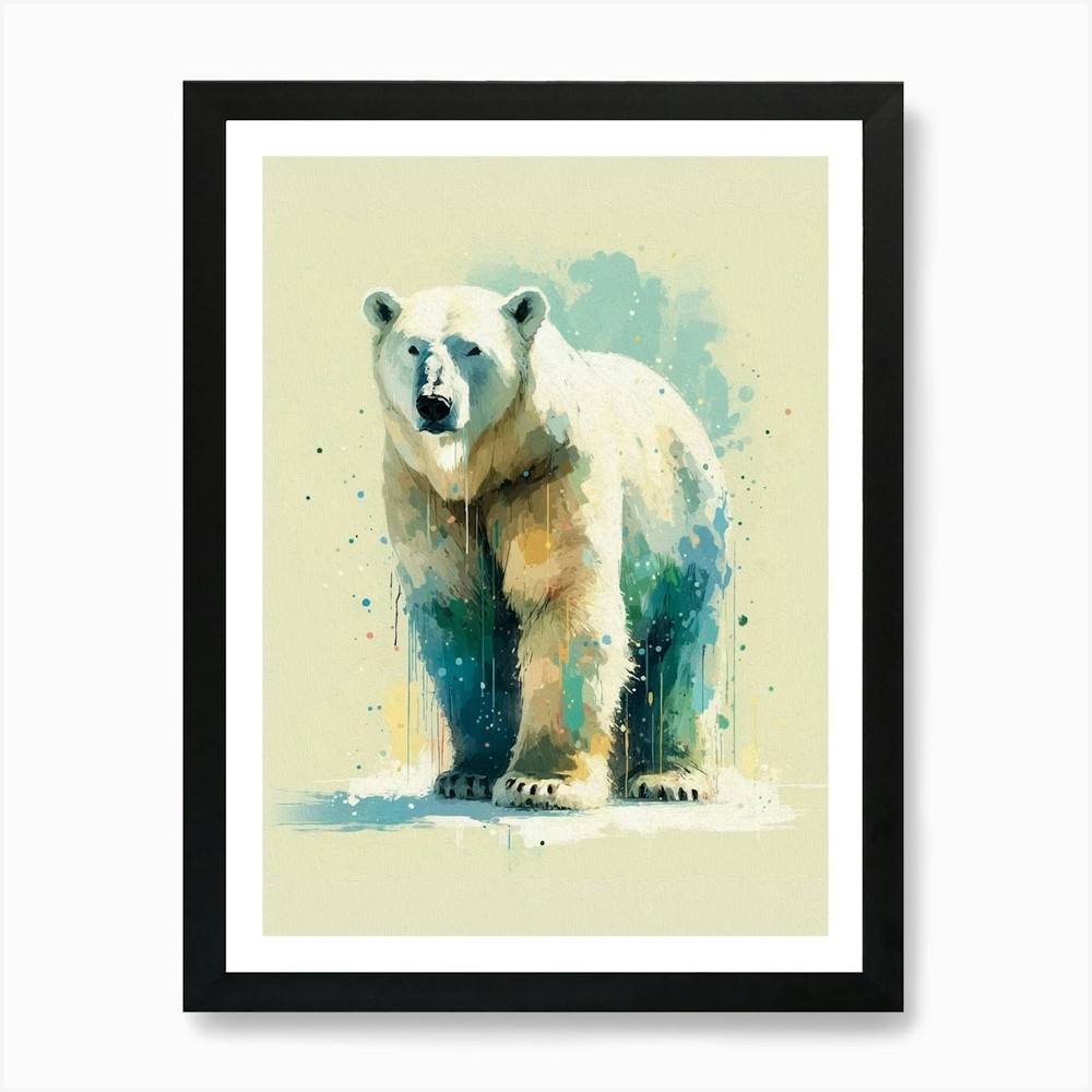 Polar Bear Art Print Framed Wall Art Poster Canvas Print Picture