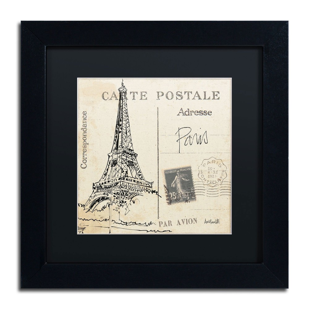 Postcard Sketches III Framed by Anne Tavoletti, 11 by 11-Inch, Black Matte