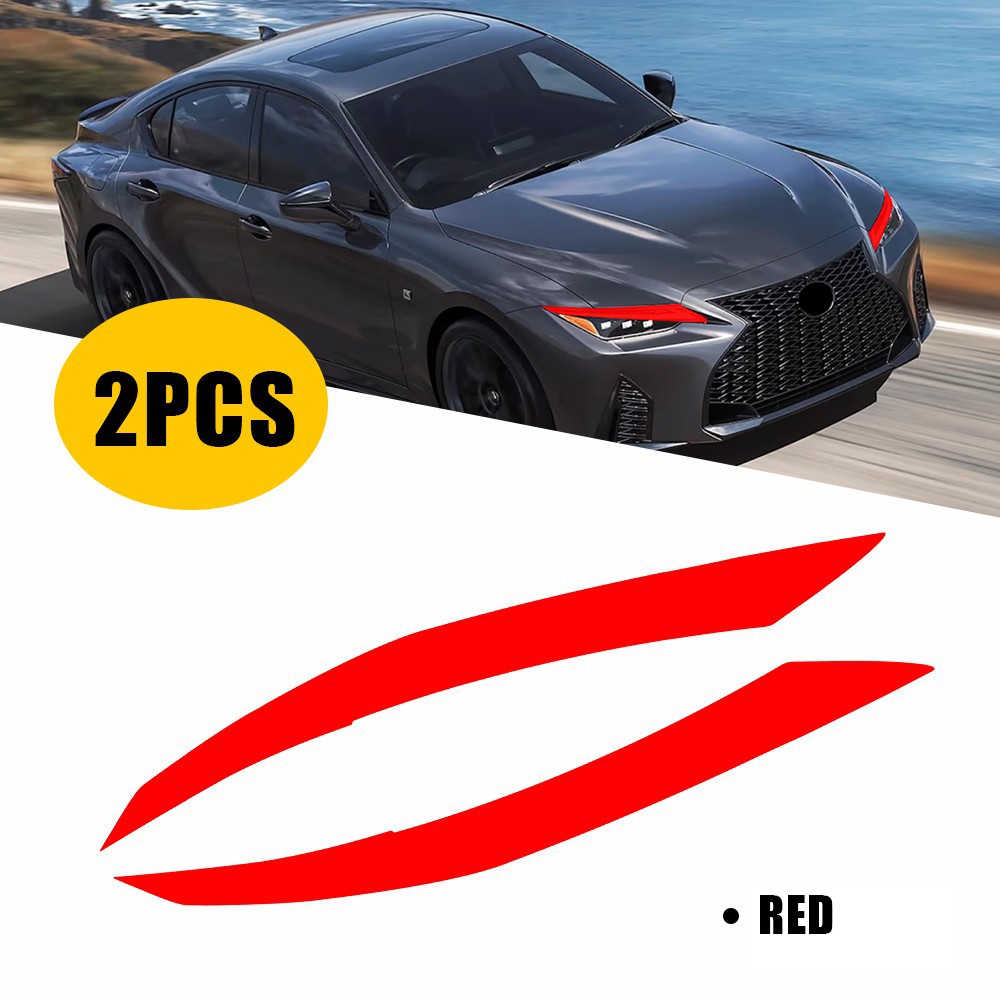 Red Headlight Tint Precut Vinyl Overlay Sticker For 2021-25 LEXUS IS350 IS500