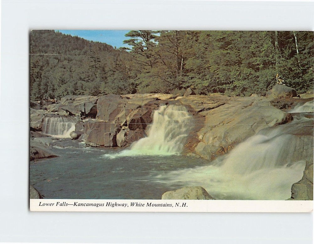 Postcard Lower Falls Kancamagus Highway White Mountains NH USA