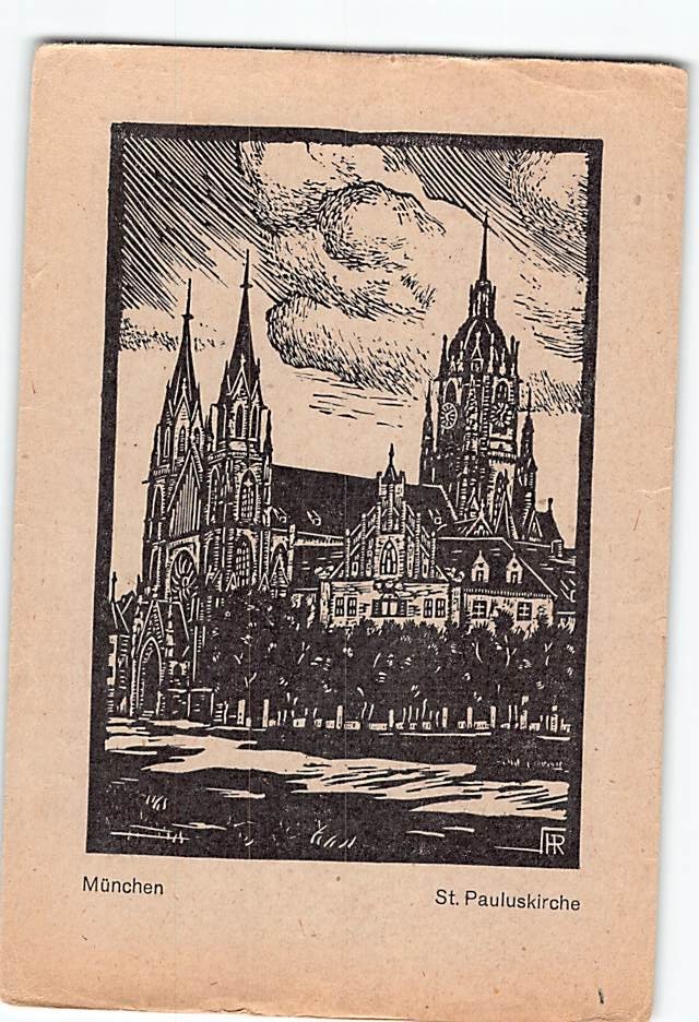 Postcard St. Paul's Church in Munich Germany