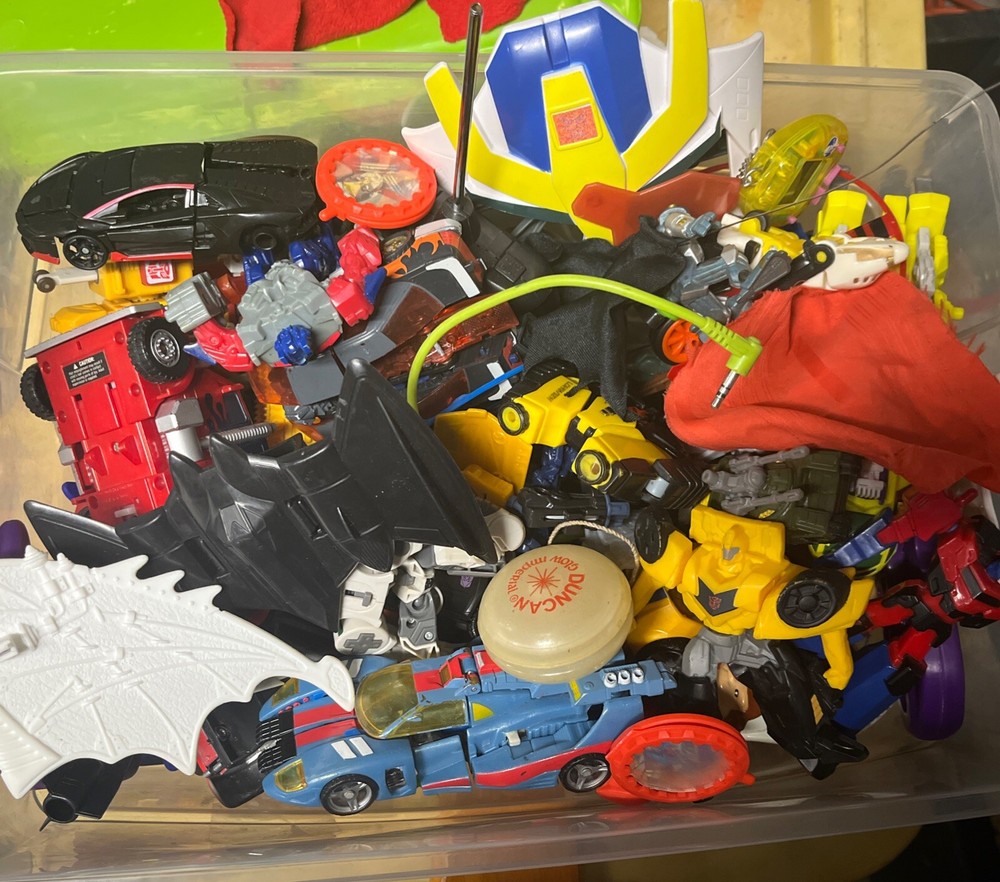Box Full of Vintage Toys - Transformers /Batman Capes/Mask Big Box Great Things