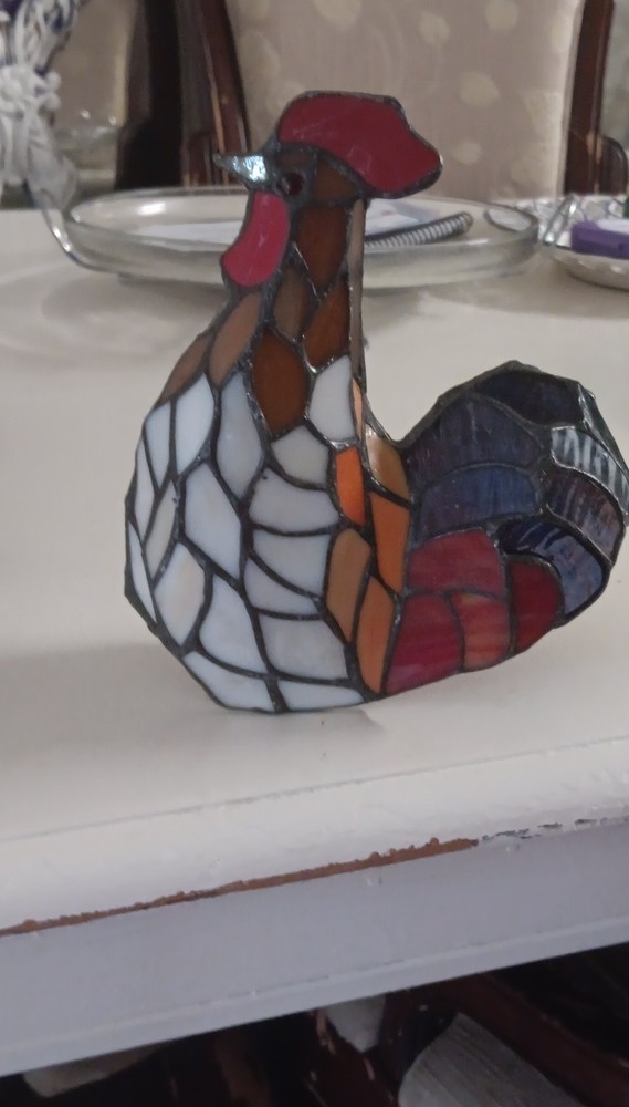 Stained Glass Rooster Lamp by Tiffany Stained glass  Style Multicolor Ruster L