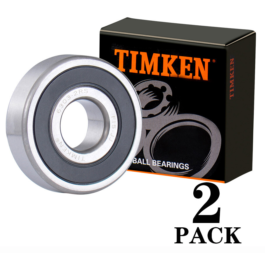2-Pack Timken 6303-2RS 17x47x14mm Double Sealed Ball Bearings