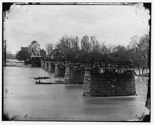 Richmond Virginia 1865 Ruins of Mayo's Bridge Civil War River Crossing