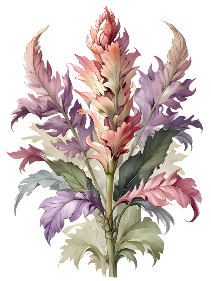 Acanthus Watercolor Flower Nature Art Wall Art Print