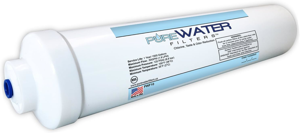 1/4 Inline Quick-Connect Water Filter for Fridges Ice Makers RVs