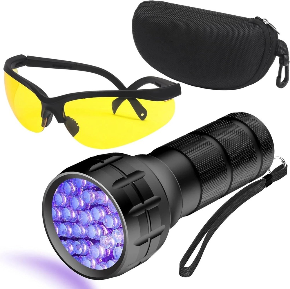 COSOOS AC Leak Detector Kit – UV Light Flashlight with Protective Glasses-image