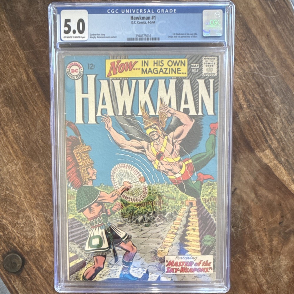 DC Comics Hawkman #1 CGC 5.0 Key Issue 1964 Silver Age