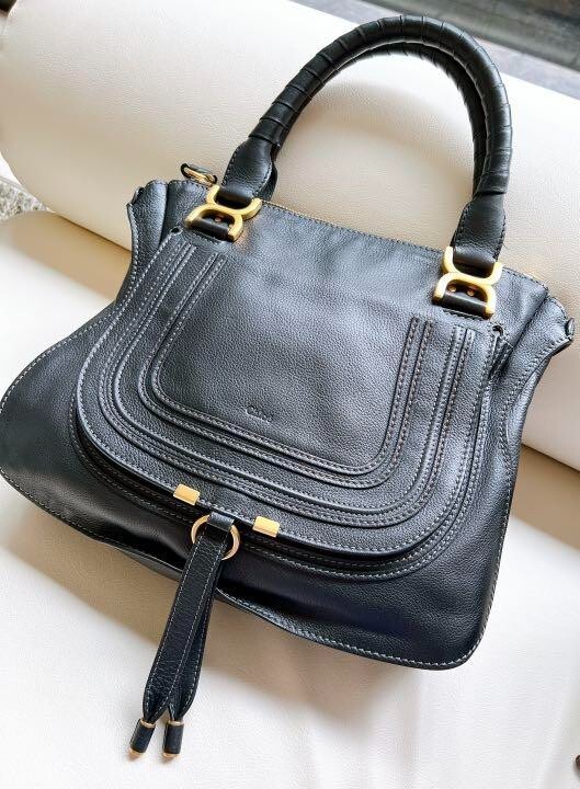 Chloe Marcie Black Authentic Designer Tote Handbag 36x28x12cm