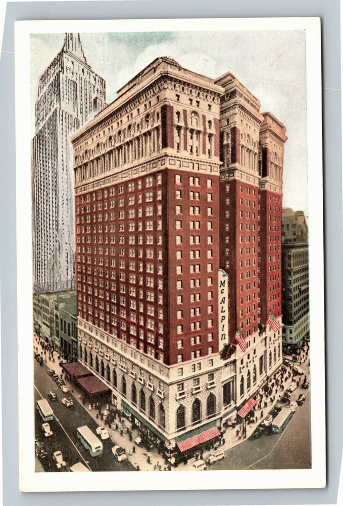 Birds-Eye Historic 1912 Hotel McAlpin Antique Vintage New York City Postcard