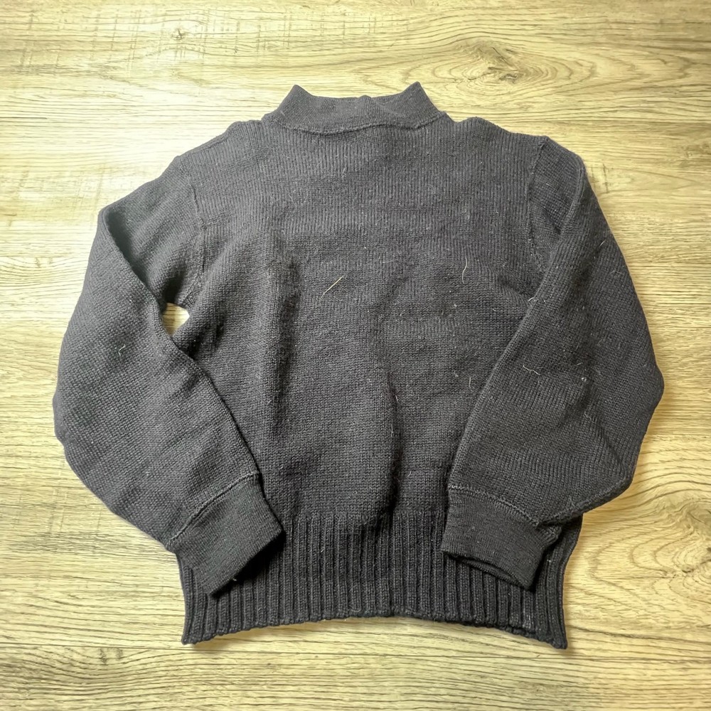 U.S. Navy Wool Sweater Mens Small Navy Blue Mock Neck Vintage Military USN S40
