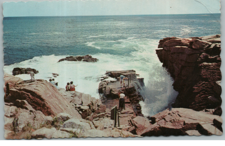 Vintage Postcard Thunder Hole Acadia National Park Mt Desert Island Bar Harbor-image