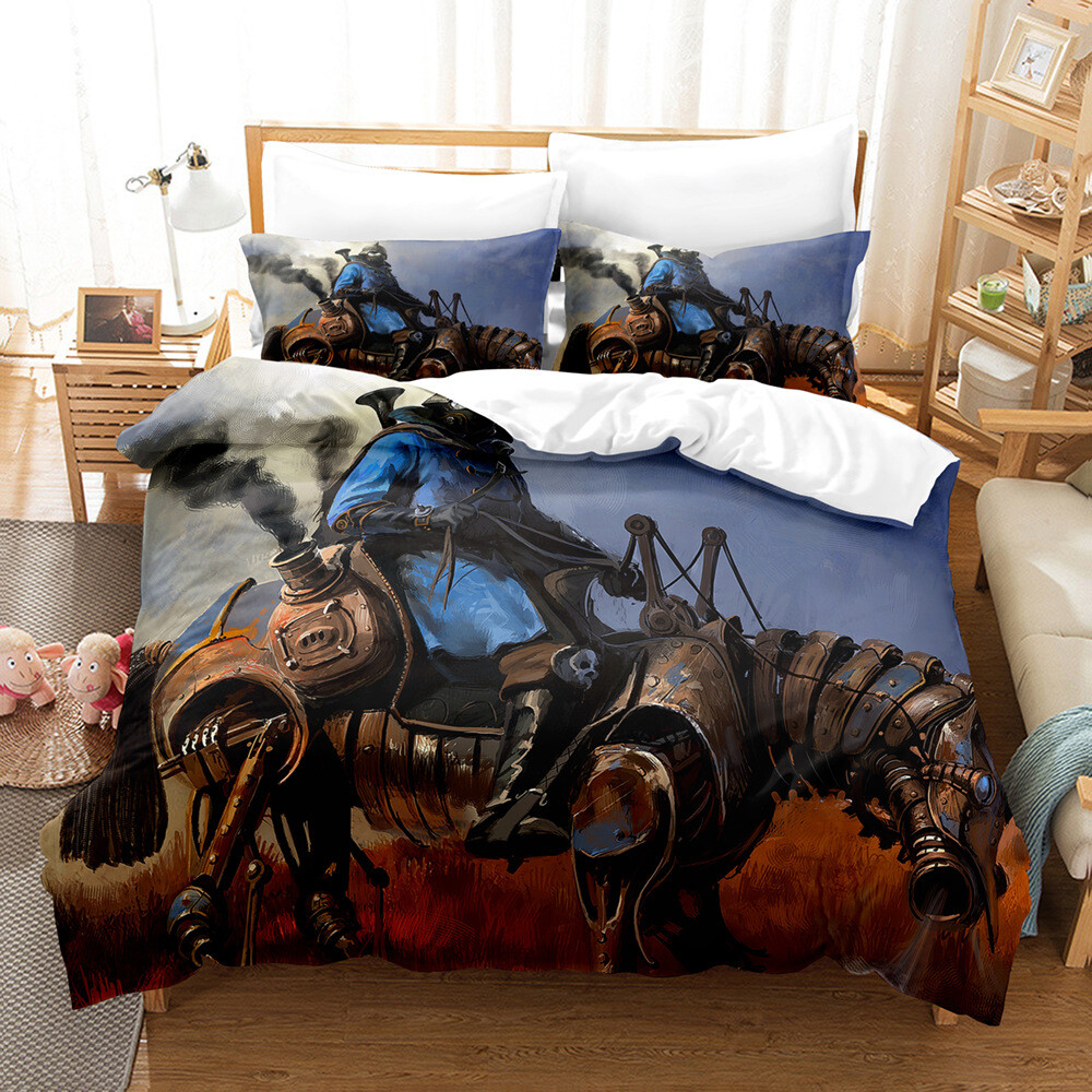 Mechanical Warhorse Quilt Duvet Cover Queen Breathable Bedding Set
